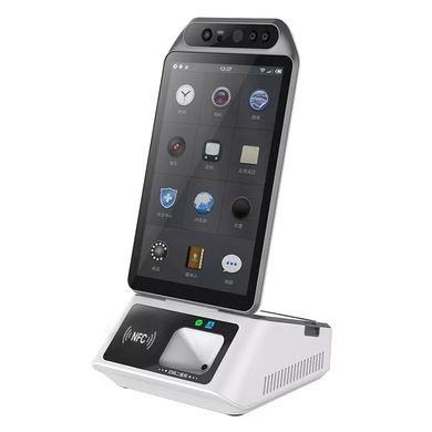 Сенсорный киоск, платежный терминал для ресторана Android 10.1" с принтером чеков, сканером штрих-кодов + Wi-Fi + Bluetooth + NFC. Выставочный образец