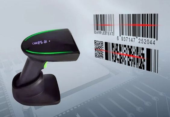 2D/1D бездротовий сканер штрих-коду 2.4G+Bluetooth MC-S8GBD-PRO з базою для зарядки