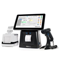POS-система для магазину штучних товарів, острівка, відділу в ТЦ: Сенсорний термінал з принтером + Сканер штрихкоду + Принтер етикеток